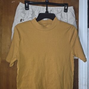 Womens Bundle Size XL Skirt And Mustard Top